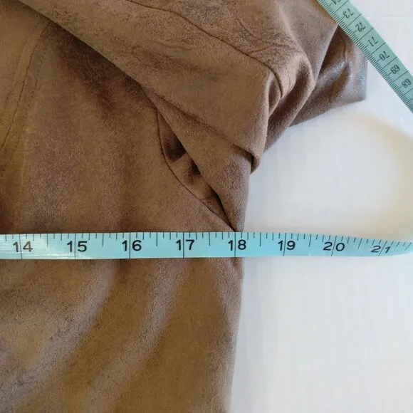 Chicos Jacket Women Size 0/S/4 Brown Faux Suede Fringe Boho Western Festival - Picture 7 of 15